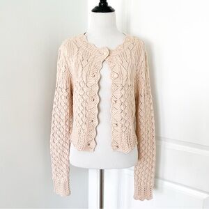 House of Harlow 1960 Scalloped Crochet Cardigan - Medium